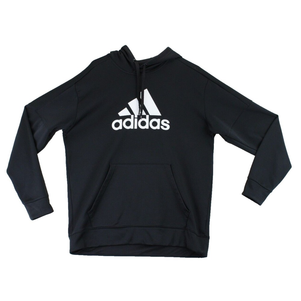 Adidas Hoodie Pullover Sweatshirt Mens Large‎ Black Athleisure Streetwear